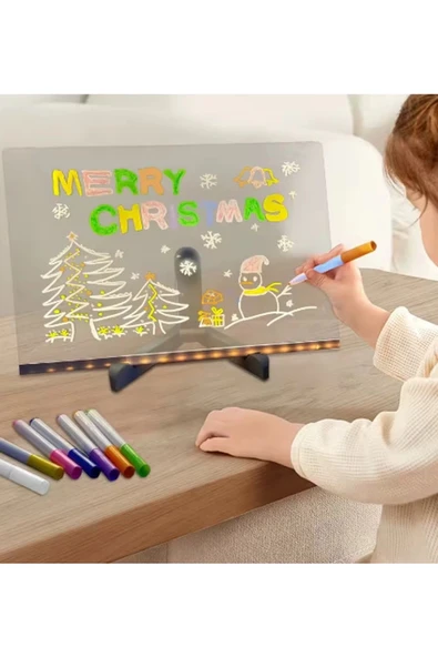 12 Inc Led Işıklı Çizim Tahtası Ayarlanabilir Stant Ve Kalemleri İle - 4