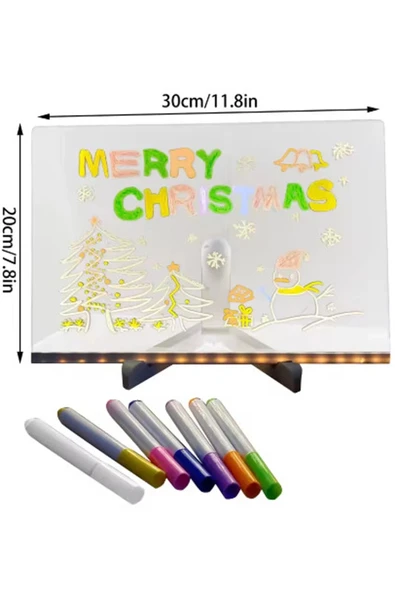 12 Inc Led Işıklı Çizim Tahtası Ayarlanabilir Stant Ve Kalemleri İle - 5