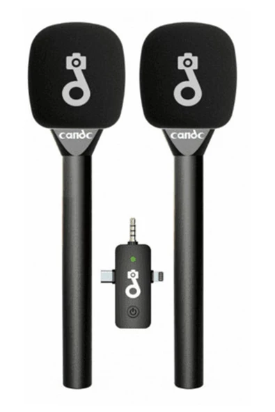 Çift Mikrofonlu Profosyonel Kablosuz Yüksek Kaliteli Ses Kaydı Röportaj Mikrofonu - 3