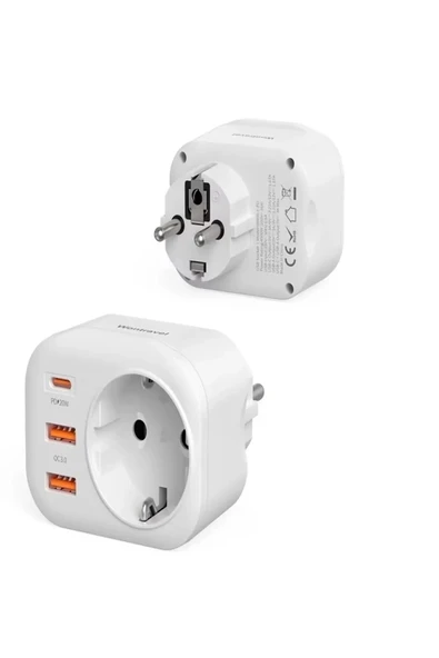 Ac-115 2500w 3.4a 2usb 1type-c 1soket Akım Korumalı Şarj Adaptörü Priz Çoğaltıcı - 5