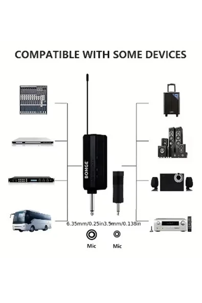 Profesyonel Çiftli Kablosuz Mikrofon Seti Karaoke Şarj Edilebilir 50 Metre Mesafe - 3