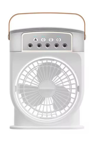 Şarjlı 600 Ml Su Hazneli Taşınabilir Masaüstü Vanilatör Güçlü Fan Ve 2000 Mah Pil Beyaz