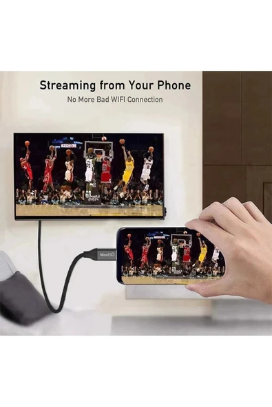 3 Metre 8 Gbps Hız 4k/30 Hz Type C To Hdmı Çevirici Dönüştürücü Tv Telefon Pc Hasır Bağlantı Kablosu - 4