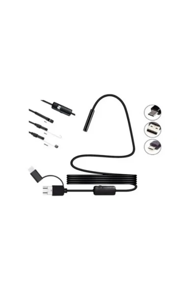 Endoskop Yılan Video Kamera Led’li 5 Metre 7 Mm Sert Kablo Yüksek Kaliteli Stereo - 4