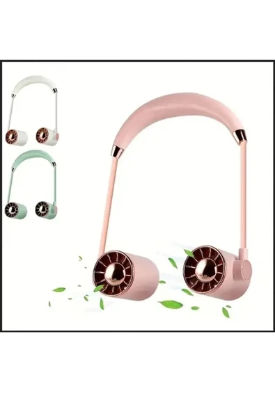 Boyunluk Fan Ha Soğutucu Vantilatör Boyuna Asmalı Şarjlı 3 Kademeli Mini Klima Siyah - 3