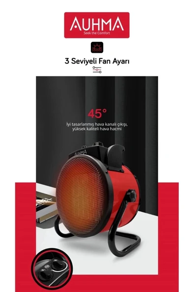 Ultra Güçlü 3000 Watt Taşınabilir Elektrikli Portatif Isıtıcı Soba Sıcak Ha Üfleyen Fan Radyatör - 3