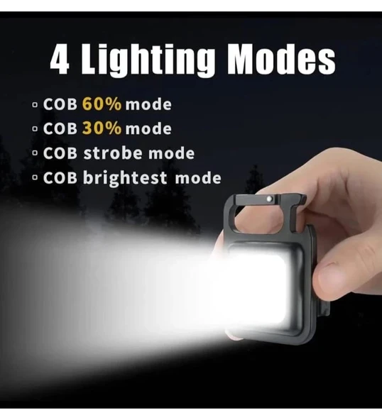 F.20a Mıknatıslı Kamp Feneri El Feneri 800 Lümen 30 Cob - Resim 3