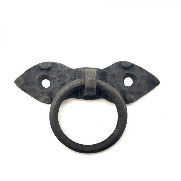 Antika Tarz Dekoratif Pirinç Yaprak Mobilya Kulbu, Kapı Kilit Halkası - 80 Mm, Oksit