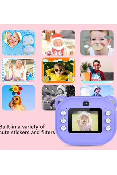 Dijital Video Kayıt Fotoğraf Çocuk Kamerası Anlık Termal Resim Kağıt Baskılı Vtn-09 - 5