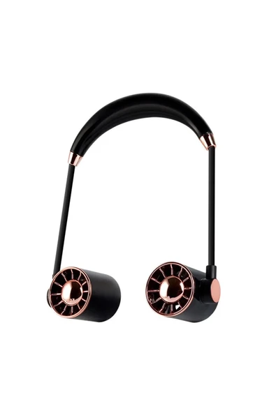 Boyunluk Fan Ha Soğutucu Vantilatör Boyuna Asmalı Şarjlı 3 Kademeli Mini Klima Siyah