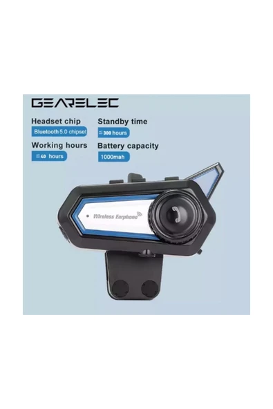 Bt31 Kask Kulaklık Bluetooth 5.0 Motosiklet Interkom Su Geçirmez Kablosuz Kulaklık - 3