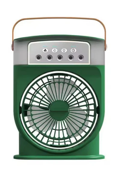 Şarjlı 600 Ml Su Hazneli Taşınabilir Masaüstü Vanilatör Güçlü Fan Ve 2000 Mah Pil Yeşil