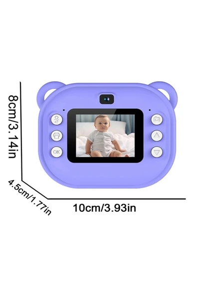 Dijital Video Kayıt Fotoğraf Çocuk Kamerası Anlık Termal Resim Kağıt Baskılı - 5