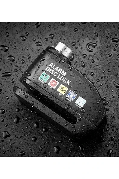 Alarmlı Disk Kilidi Motorsiklet Scooter Bisiklet Sesli Alarm 110 Desibel Yüksek Ses - 5
