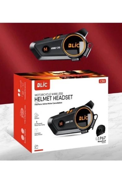 C50 Motosiklet Intercom Kask Kulaklık 1000 Mah Rgb Işıklı Bluetooth Kulaklık Ip67 - 3