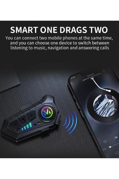 Y10 Kask Kulaklık Bluetooth Motosiklet Kulaklık 5,3 Bluetooth Intercom Motorsiklet Kulaklık - 5