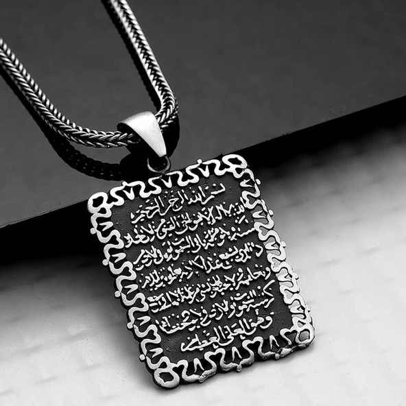 Gümüş Ayetel Kürsi Kolye - Resim 3