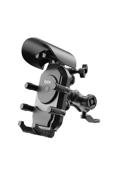 Ayna Bağlantılı Güneş Ve Yağmur Korumalı 360° Derece Ayarlanabilir Motosiklet Telefon Tutucu - 2