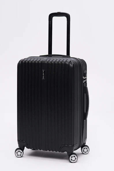 4'lü Valiz Seti Elatae Valiz Büyük - Orta - Kabin Boy ve Makyaj Siyah 1020 - Resim 3