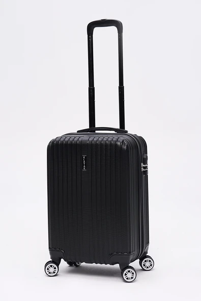 4'lü Valiz Seti Elatae Valiz Büyük - Orta - Kabin Boy ve Makyaj Siyah 1020 - Resim 4