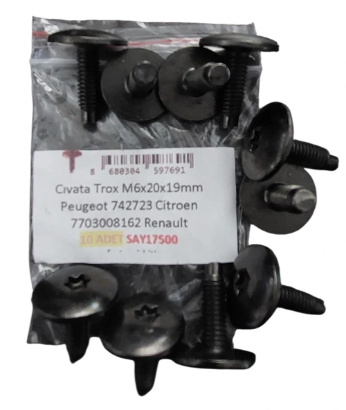 Torx Cıvatası M6X20X19Mm Peugeot 742723 Citroen 7703008162 Renault (10 ADET) 15042 MARKA İLE UYUMLU ürün görseli