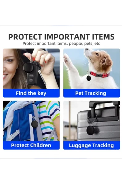 Airtag Android Konum Belirleme Akıllı Takip Cihazı Smart Finder Siyah - 2