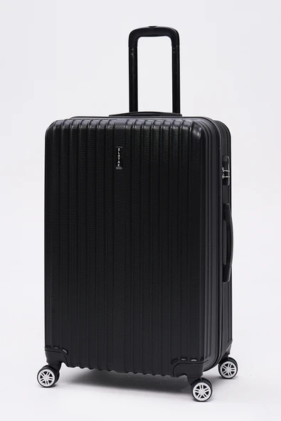 4'lü Valiz Seti Elatae Valiz Büyük - Orta - Kabin Boy ve Makyaj Siyah 1020 - Resim 2