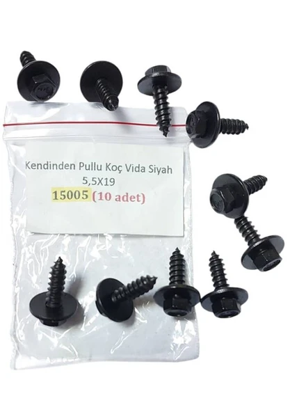 Kendinden Pullu Koç Vida Siyah 5,5X19 (10 ADET) 15005