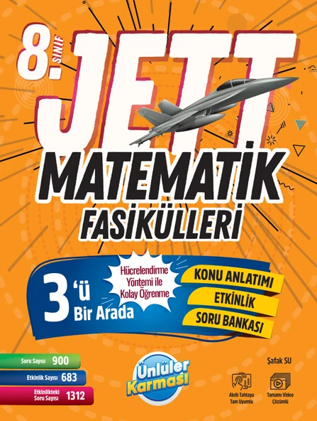 ÜNLÜLER KARMASI 8.Sınıf Jett Matematik Fasiküller ürün görseli