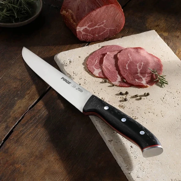 32103 Elite Kurban, Kasap Bıçağı 19 Cm - Kahverengi Perçinli Kompozit Sap - 2