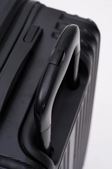 4'lü Valiz Seti Elatae Valiz Büyük - Orta - Kabin Boy ve Makyaj Siyah 1020 - Resim 5