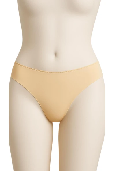 Kadın Bikini Külot 3'lü Set Dikişsiz Lazer Kesim Bel Lastikli Ten,Beyaz ve Siyah Renk - Resim 6