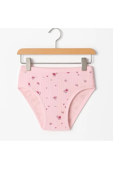 Kız Çocuk Derby Ribana Desenli Pamuklu Külot 6'lı Set - Resim 4