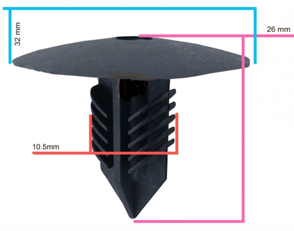RENAULT CLİO-19-KANGOO DÖŞEME KLİPSİ SAYK2401 12 ADET MARKA İLE UYUMLU - Resim 2