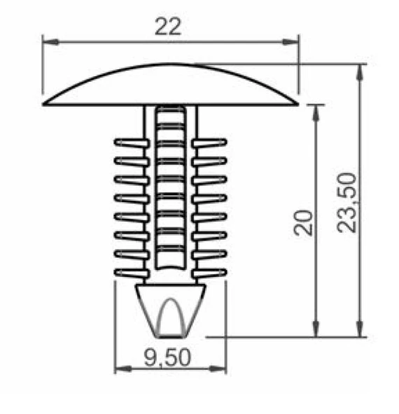 FİAT IVECO DÖŞEME KLİPSİ SAYK0912 12 ADET MARKA İLE UYUMLU - Resim 2