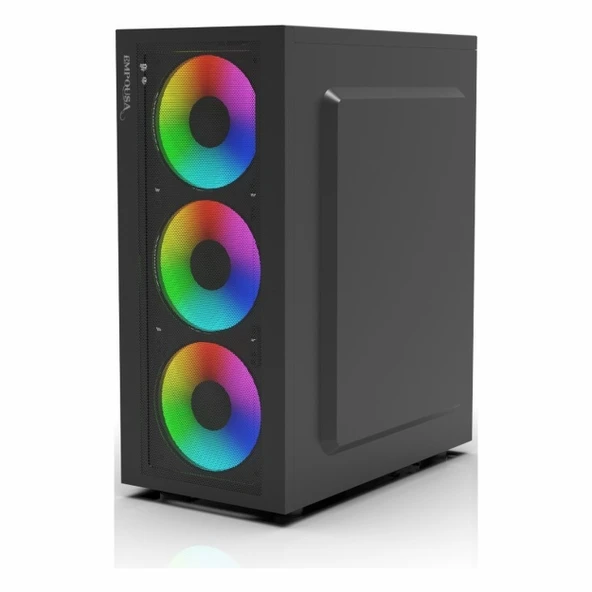 Inca Empousa EMG-15XN 650W USB 3.2 ARGB ATX Mid Tower Siyah Kasa - Resim 3