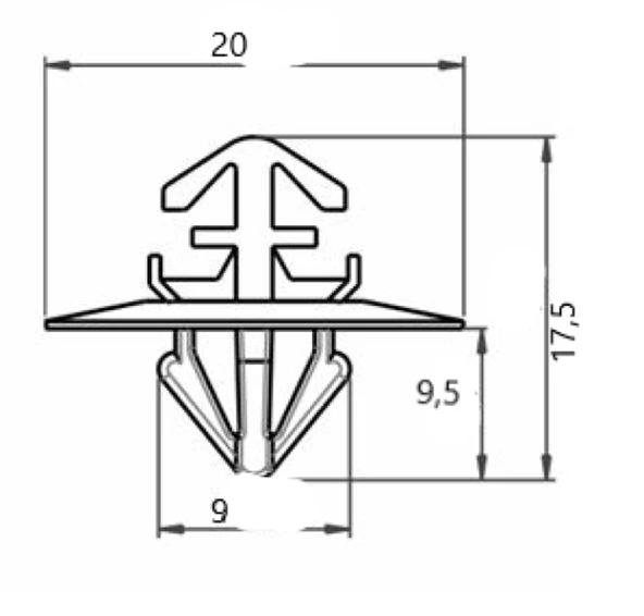 İVECO DAİLY-ARKA TAMPON YAN ÇITA KLİPSİ SAYK0908 12 ADET MARKA İLE UYUMLU - Resim 2