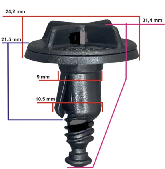 Ford Curier - Explorer - Mustang Çıta Klipsi Moulding Clips SAYK5055 12 ADET MARKA İLE UYUMLU - Resim 2
