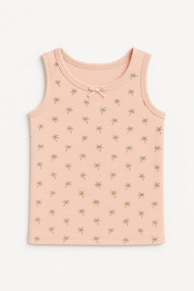 Kız Çocuk Emprime Desenli Pamuklu Atlet 6'lı Set - Resim 3