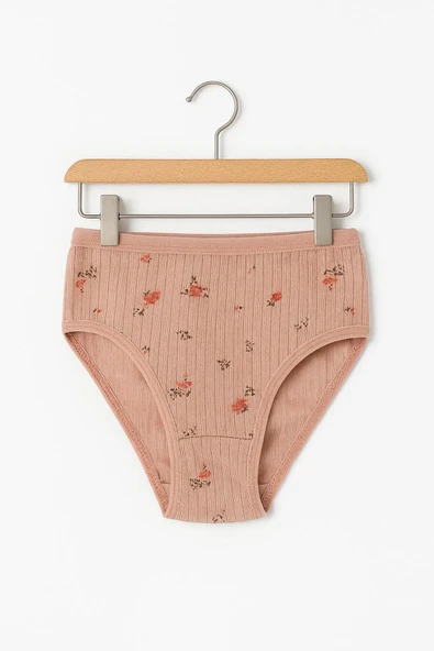 Kız Çocuk Derby Ribana Desenli Pamuklu Külot 6'lı Set - Resim 7