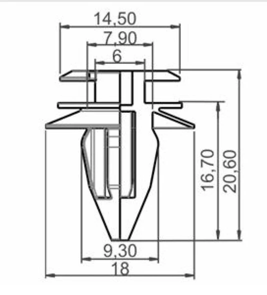 BMW E-36-E-38-E-39-E-46 KAPI DÖŞEME KLİPSİ BEYAZ SAYK0201 12 ADET MARKA İLE UYUMLU - 2