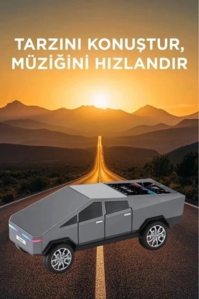 D68 Cyber Model Araba Tasarımlı Bluetooth Hoparlör 15w Güçlü Ses Rgb Led /tws/usb Gri - 3