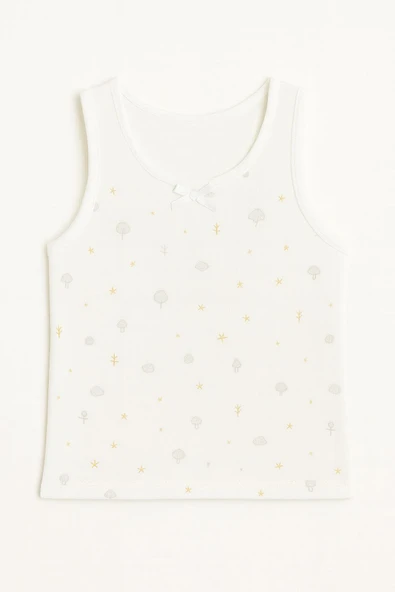 Kız Çocuk Emprime Desenli Pamuklu Atlet 6'lı Set - Resim 7