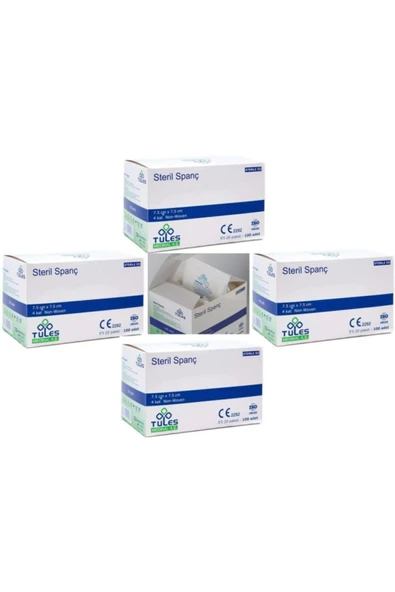 Tules Steril Spanç Emici Kompres 7,5 X 7,5cm 100 X 4 - 400 Adet - 2