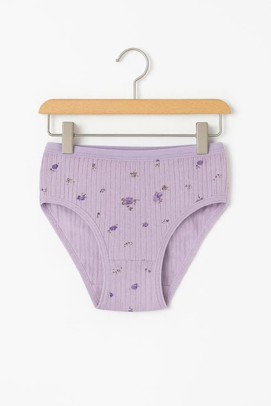 Kız Çocuk Derby Ribana Desenli Pamuklu Külot 6'lı Set - Resim 6