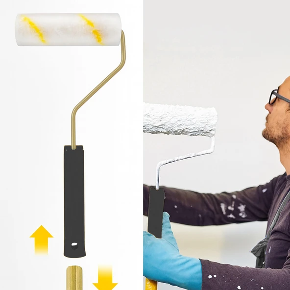 Pösteki 1035 5cm Orta Çap 16 mm Tüylü Parmak Saplı %100 Koyun Postu Boya Rulosu 20 cm - Resim 4