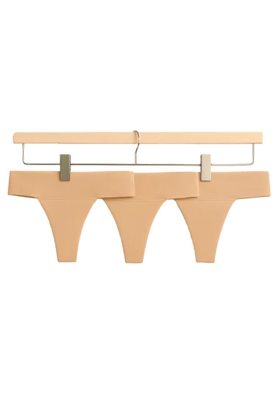 Kadın Tanga Külot 3'lü Set Ten Rengi Dikişsiz Lazer Kesim ürün görseli