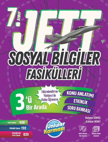 ÜNLÜLER KARMASI 7 Sınıf Jett Sosyal Bilgiler Fasikülleri ürün görseli