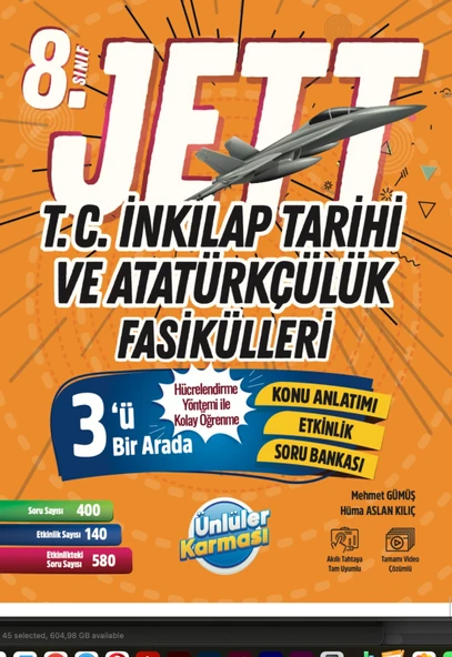 ÜNLÜLER KARMASI 8 Sınıf Jett T.c İnkılap Tarihi ve Atatürkçülük Fasikülleri 2026 ürün görseli