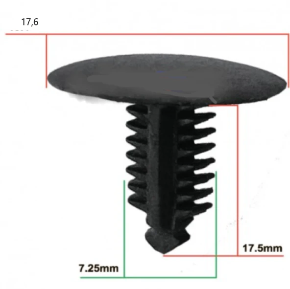 Kia Hyunda Klipsİ Siyah HYUNDAI 0B102-68865 KIA 0B102-68866 SAYK1328 12 ADET MARKA İLE UYUMLU - Resim 2